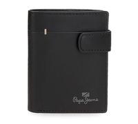 Pepe Jeans Staple Cartera Vertical con Cierre de Clic Negro 8,5x10,5x1 cms Piel