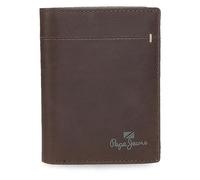 Pepe Jeans Staple Cartera Vertical con Monedero Marrón 8,5x10,5x1 cms Piel