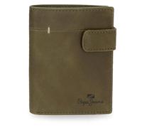 Pepe Jeans Staple Cartera Vertical con Tarjetero y Cierre de Click Verde 8,5x10,5x1 cms Piel by Joumma Bags