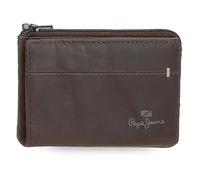 Pepe Jeans Staple Monedero con Tarjetero Marrón 11x7x1,5 cms Piel