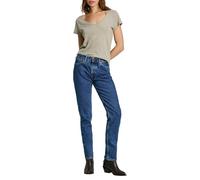 Pepe Jeans Straight Jeans MW Pantalones, Denim, 24W / 30L Unisex Adulto