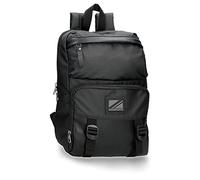 Pepe Jeans Straps Mochila para Portátil Adaptable 13,3" Negro 25x37x10 cms Poliéster con detalles en Piel Sintética 9,25L