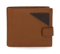 Pepe Jeans Striking Cartera horizontal con cierre de clic Beige 11x8,5x1 cms Piel
