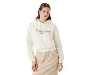 Pepe Jeans Sudadera con Capucha Baddy para Mujer, Color Beige (Blanco ostra), Talla L, Beige (Oyster White), L