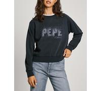 Pepe Jeans Sudadera de mujer manga larga logo. Negro 40/M