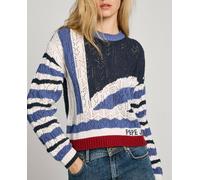 Pepe Jeans Suéter de mujer cuello redondo puños canalé. Blanco 2