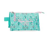 Pepe Jeans Sun Estuche Triple Turquesa Verde 22x12x5 cm Poliéster 1,32L by Joumma Bags
