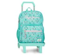 Pepe Jeans Sun Mochila Escolar con Carro Turquesa Verde 30x40x13 cm Poliéster 15,6L by Joumma Bags