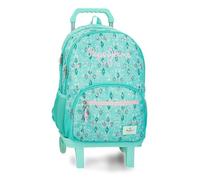 Pepe Jeans Sun Mochila Escolar Doble Compartimento con Carro 10,5" Pulgadas Turquesa Verde 32x44x22 cm Poliéster 30,98L by Joumma Bags