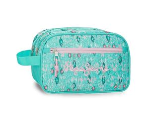 Pepe Jeans Sun Neceser Dos Compartimentos Adaptable Turquesa Verde 26x16x12 cm Poliéster 4,99L by Joumma Bags