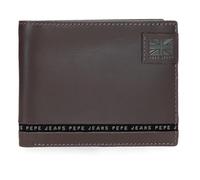 Pepe Jeans Tape Cartera Horizontal con Monedero Marrón 11x8x1 cms Piel by Joumma Bags