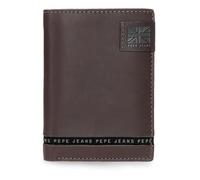 Pepe Jeans Tape Cartera Vertical con Monedero Marrón 8,5x11,5x1 cms Piel by Joumma Bags