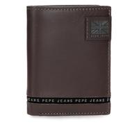 Pepe Jeans Tape Cartera Vertical con Tarjetero Marrón 8,5x10,5x1 cms Piel by Joumma Bags