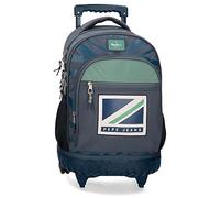 Pepe Jeans Tom Mochila 2 ruedas Azul 33x44x21 cms Poliéster 30,49L