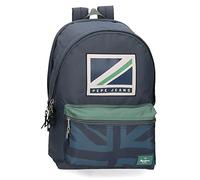 Pepe Jeans Tom Mochila para Portátil Doble Compartimento 15,6" Azul 31x44x15 cms Poliéster 23,87L