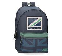 Pepe Jeans Tom Mochila para Portátil Doble Compartimento Adaptable a Carro 15,6" Azul 31x44x15 cms Poliéster 23,87L