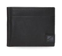 Pepe Jeans Topper Billetero con Monedero Negro 12,5x9,5x1 cms Piel