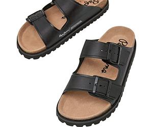 Pepe Jeans Urban Sandalia básica de corcho para mujer, Black, 4 UK