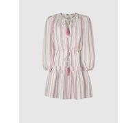 Pepe Jeans Vestido corto con estampado de rayas. Crudo S