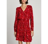 Pepe Jeans Vestido de mujer corto manga larga. Rojo 36/XS