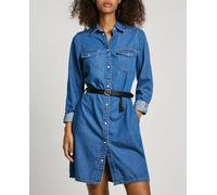Pepe Jeans Vestido camisero azul oscuro, Talla 36