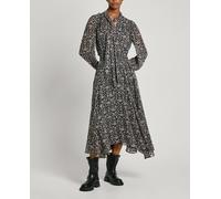 Pepe Jeans Vestido de mujer gasa plumeti puños fruncidos. Gris oscuro 2/S