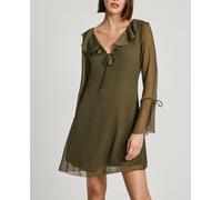 Pepe Jeans Vestido de mujer mini manga larga. Verde 1