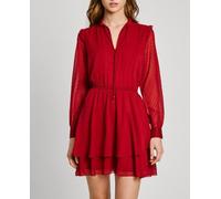 Pepe Jeans Vestido de mujer mini volantes. Rojo 1/XS