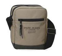 Pepe Jeans Waltford Bandolera Dos Compartimentos Beige 17x22x7,5 cms Poliéster con Detalles en Piel Sintética by Joumma Bags