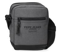 Pepe Jeans Waltford Bandolera Dos Compartimentos Gris 17x22x7,5 cms Piel Sintética y Poliéster by Joumma Bags