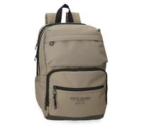 Pepe Jeans Waltford Mochila Casual para Portátil 13,3 Pulgadas Beige 25x37x12 cms Poliéster con Detalles en Piel Sintética 9,25L by Joumma Bags