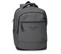 Pepe Jeans Waltford Mochila para Portátil Portátil 15,6 Pulgadas Gris 30x42x14,5 cms Piel Sintética y Poliéster by Joumma Bags
