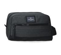 Pepe Jeans Whitton Neceser Adaptable Negro 25x15x12 cms Piel Sintética y Poliéster by Joumma Bags