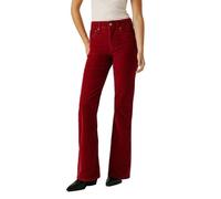Pepe Jeans Willa - Pantalón de Pana Acampanado de Cintura Alta para Mujer, Color Rojo (Rojo Merlot), 28 W/32 L, Rojo (Merlot Red), 28W / 32L