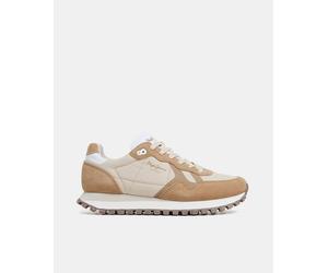 Pepe Jeans Zapatillas Brit On Prints de mujer tipo retro detalles en piel. Beige 38