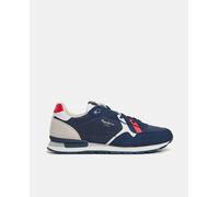 Pepe Jeans Zapatillas Brit Road de hombre tipo running bajas con cordones. Azul marino 41