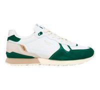 Pepe Jeans Zapatillas de Piel Brit Ivy Blanco, Verde
