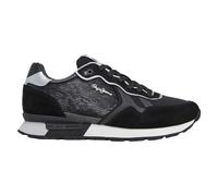 Pepe Jeans Zapatillas de Piel Brit Sequins Negro