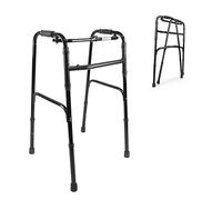 PEPE - Andador para Ancianos sin Ruedas, Aluminio, Adultos Plegable, Casa, Caminadores Mayores Negro