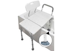 PEPE Mobility Asiento Bañera Adulto con Reposabrazos Acolchada, Silla Bañera Personas Mayores, Banco Transferencia, Altura Regulable, Blanco