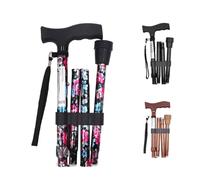 Pepe - Bastones Plegables Extensible para Mayores, Hombre y Mujer, Ajustable en Altura (Flores)