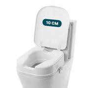 PEPE Mobility Elevador WC Adulto Cuadrado con Tapa, 10 cm, Alzador | Solo para Inodoros de Líneas Rectas tipo Roca Gap o Debba, no Válido para Ovalados, Ortopédico, Mayores, Patentado