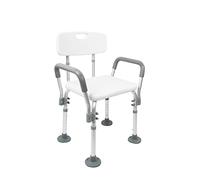 PEPE Mobility Silla Ducha Personas Mayores Antideslizante, Respaldo y Reposabrazos Extraibles, Ajustable en Altura, Ortopédica