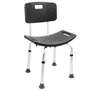 PEPE Mobility Silla Ducha Personas Mayores, Taburete Baño con Respaldo, Antideslizante, Altura Regulable, Montaje sin Herramientas, Negro