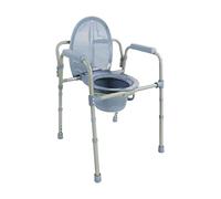 PEPE Mobility Silla WC con Tapa, Altura Regulable, Cubo extraible, Silla Orinal para Personas Mayores, Gris