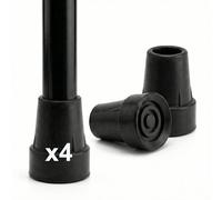 PEPE Mobility Tacos Muletas 22mm 21mm (x4 uds), Conteras de Goma para Muleta, Redonda, Antideslizantes, Negras (Negro Mate)