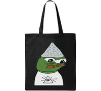 Pepe - Sombrero de papel de aluminio Illuminati Conspiracy Theorist Meme - Bolsa de algodón ecológico natural, color negro, Black, Talla única