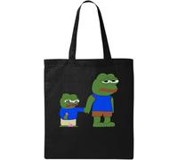Pepe The Dad bolsa de mano de algodón orgánico natural meme helado meme negro, negro, talla única, Negro, En storlek