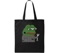 Pepe The Mechanic Dirty Car Repair Meme Art - Bolsa de algodón ecológico natural, color negro, Black, Talla única