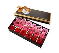 PEPECARE 18Pcs Rose Soap Flower Handmade Rose Perfumado Pétalos de jabón de baño en caja de regalo (A)